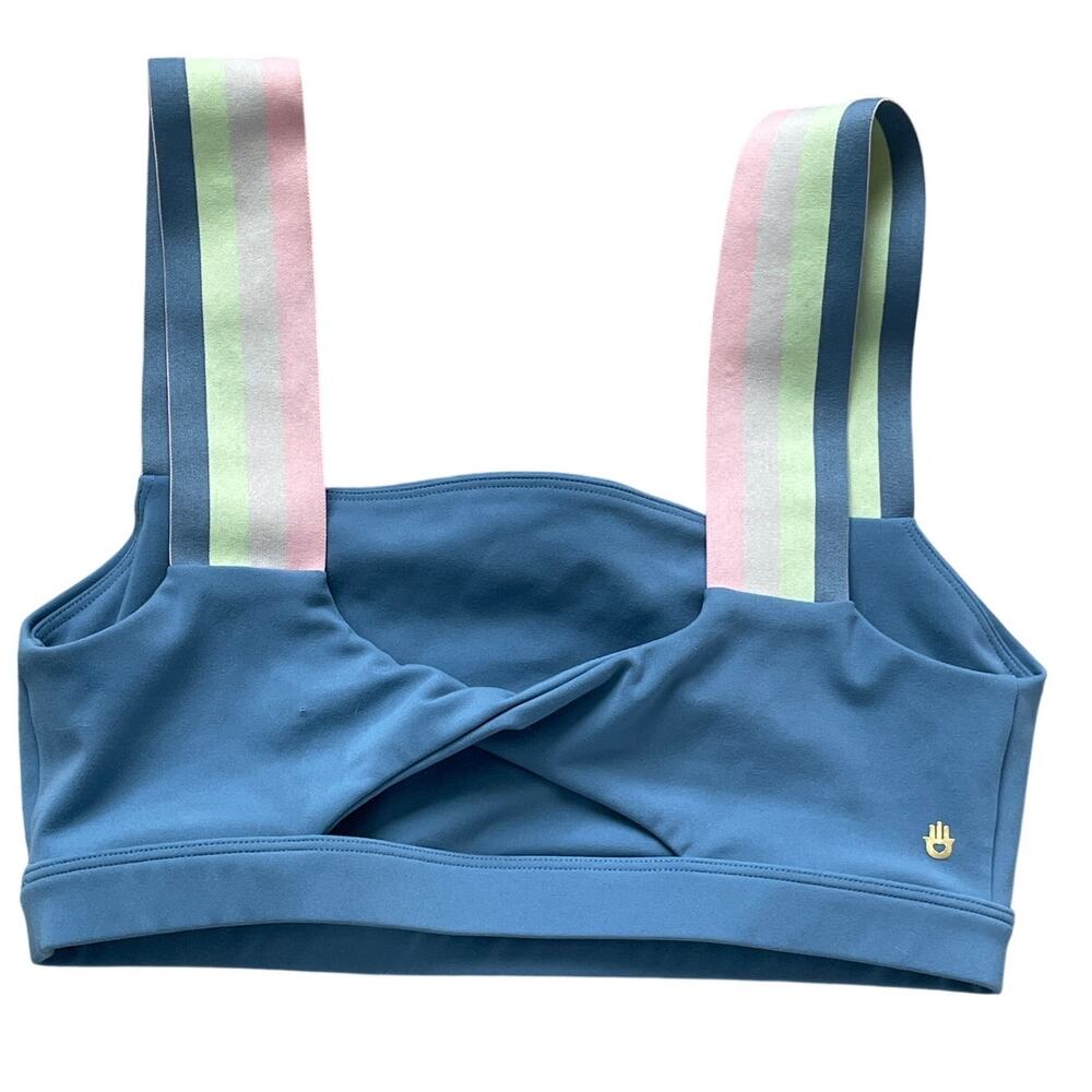 Spiritual Gangster Twist Back Bandeau Bra Blue Small - Picture 4 of 8